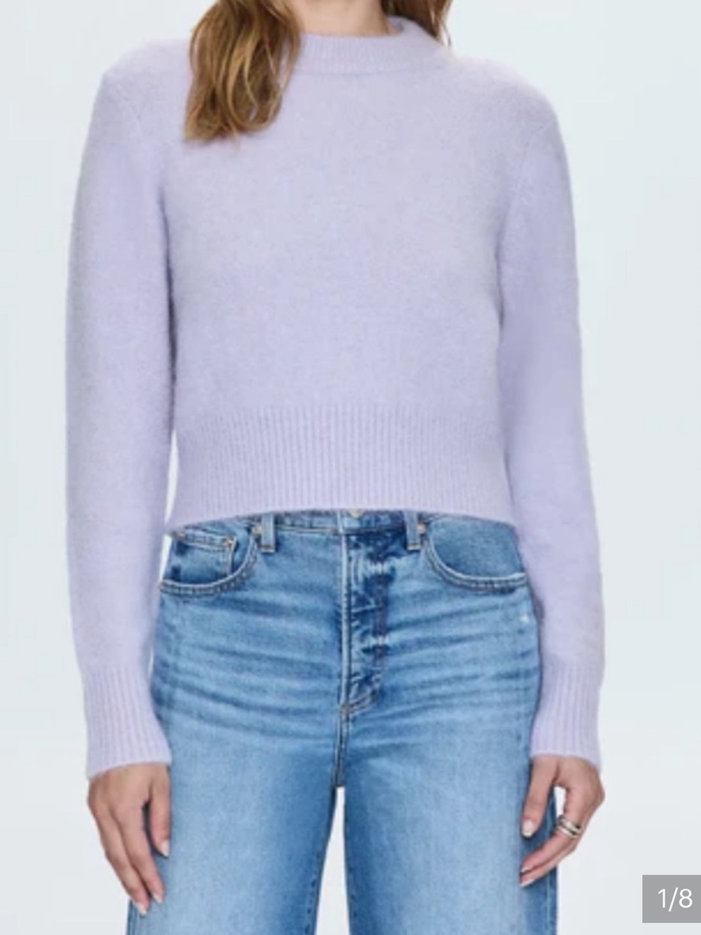 Pistola Sara Alpaca Blend Fuzzy Knit Sweater in Heather Wisteria M